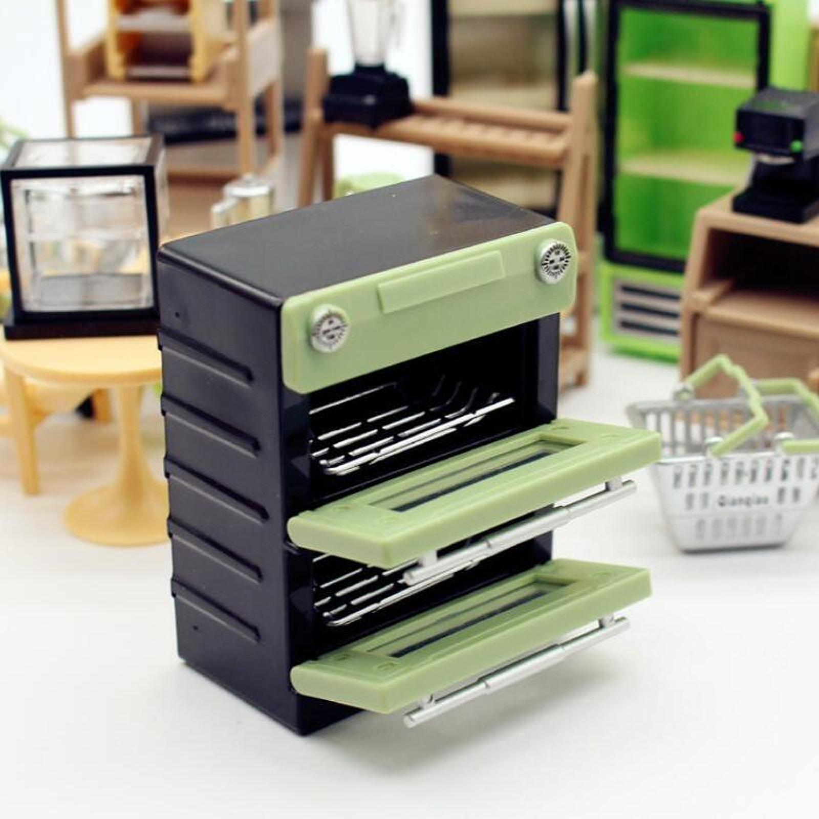 Kitchen Appliances Green - فرن مصغر لأثاث بيت الدمى، رف