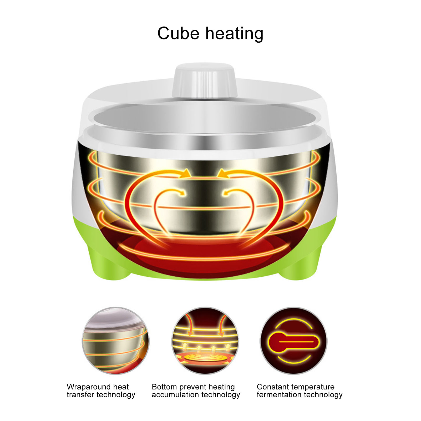 Kitchen Appliances Green - ماكينة صنع الزبادي المدمجة المصنوعة من