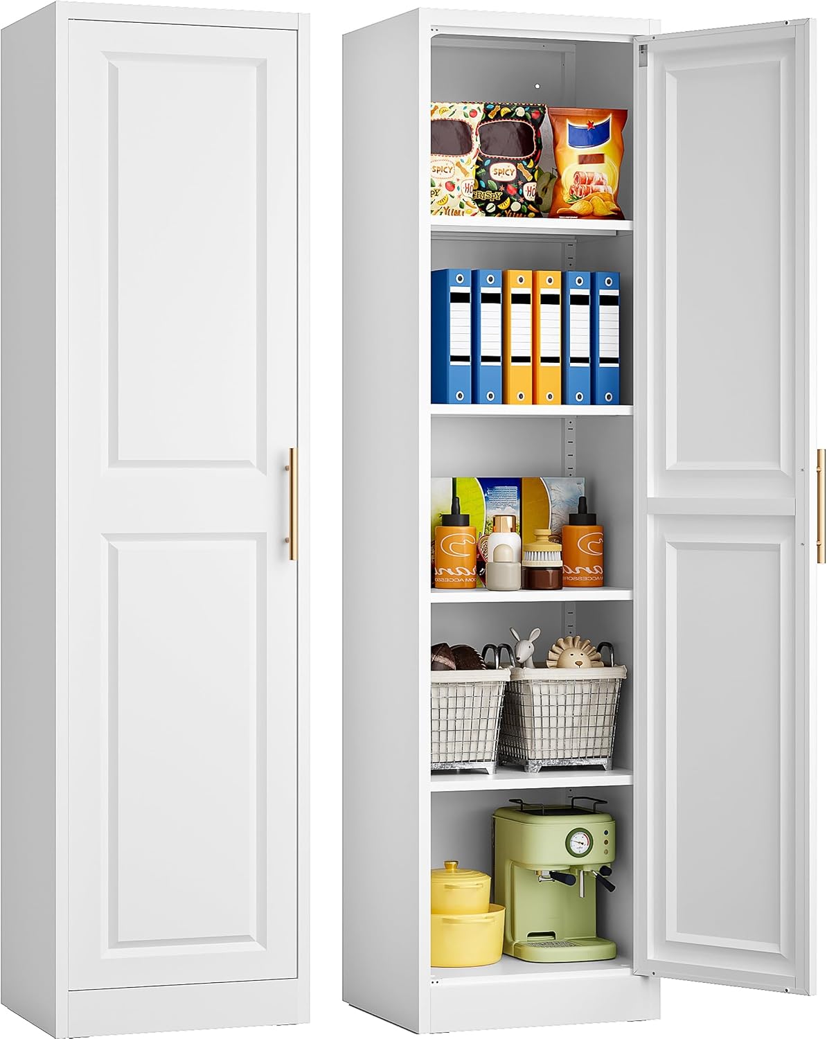 خزانة تخزين طويلة ورفيعة بباب  - مراجعة Kitchen Appliances Cabinet وسعره